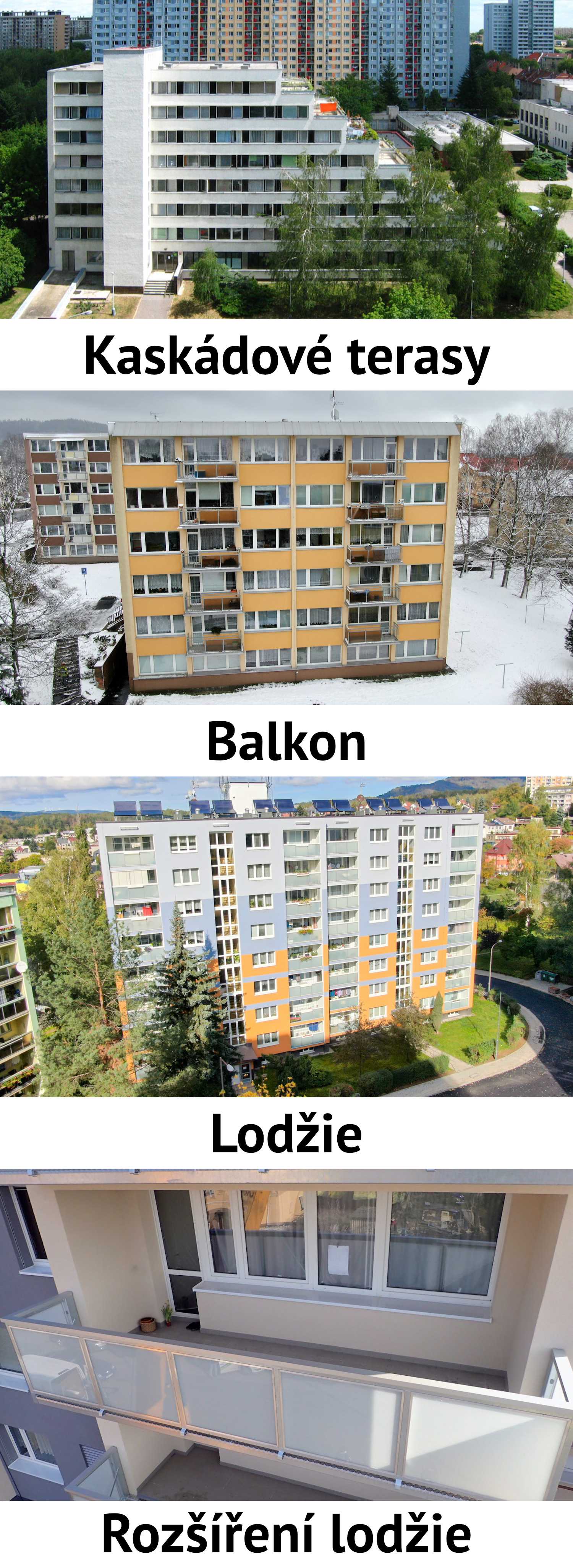 Terasa, balkon, lodžie, rozšíření lodžie