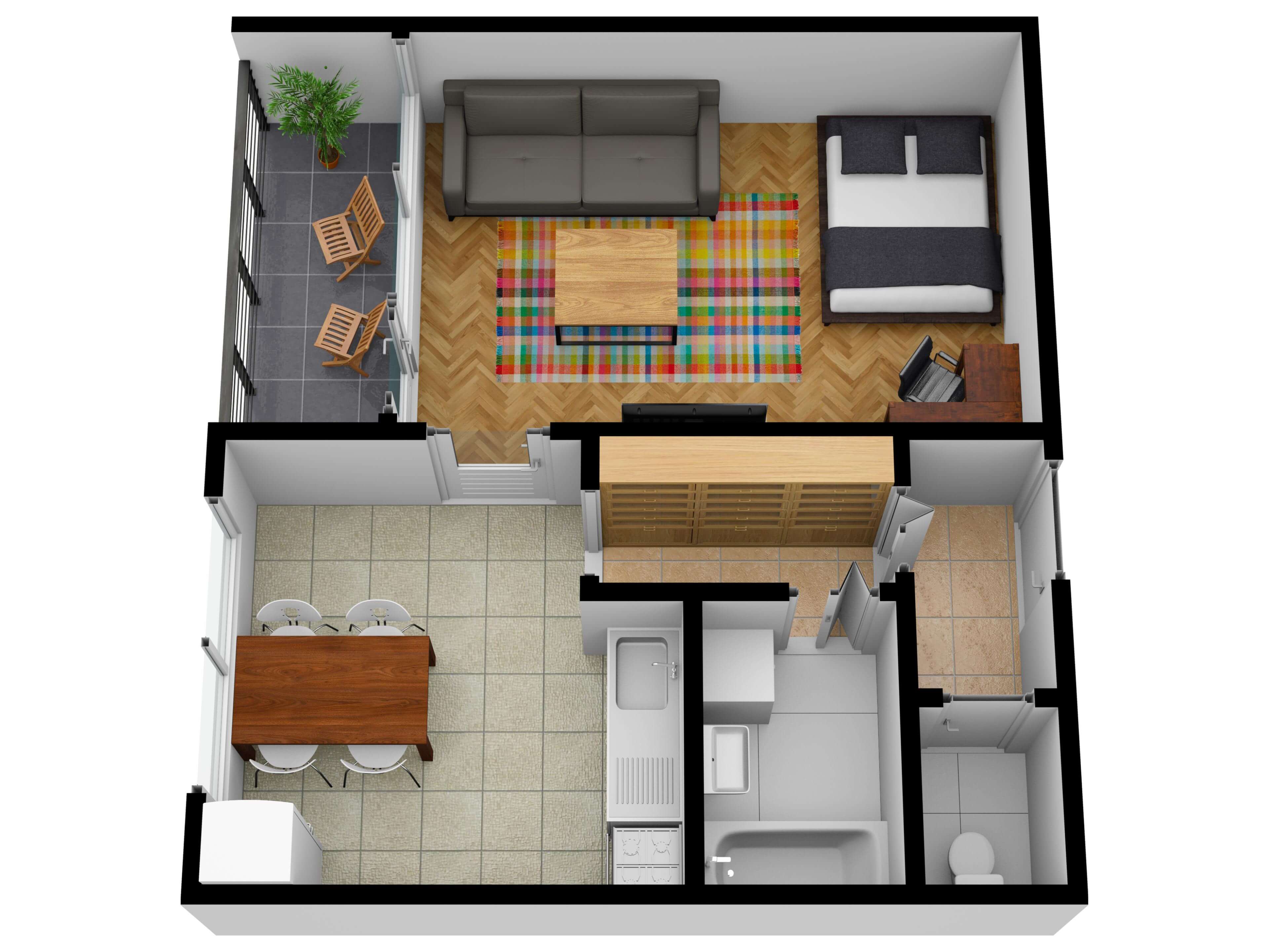 Ukázka realizace - pudorys-a-3D-pohled