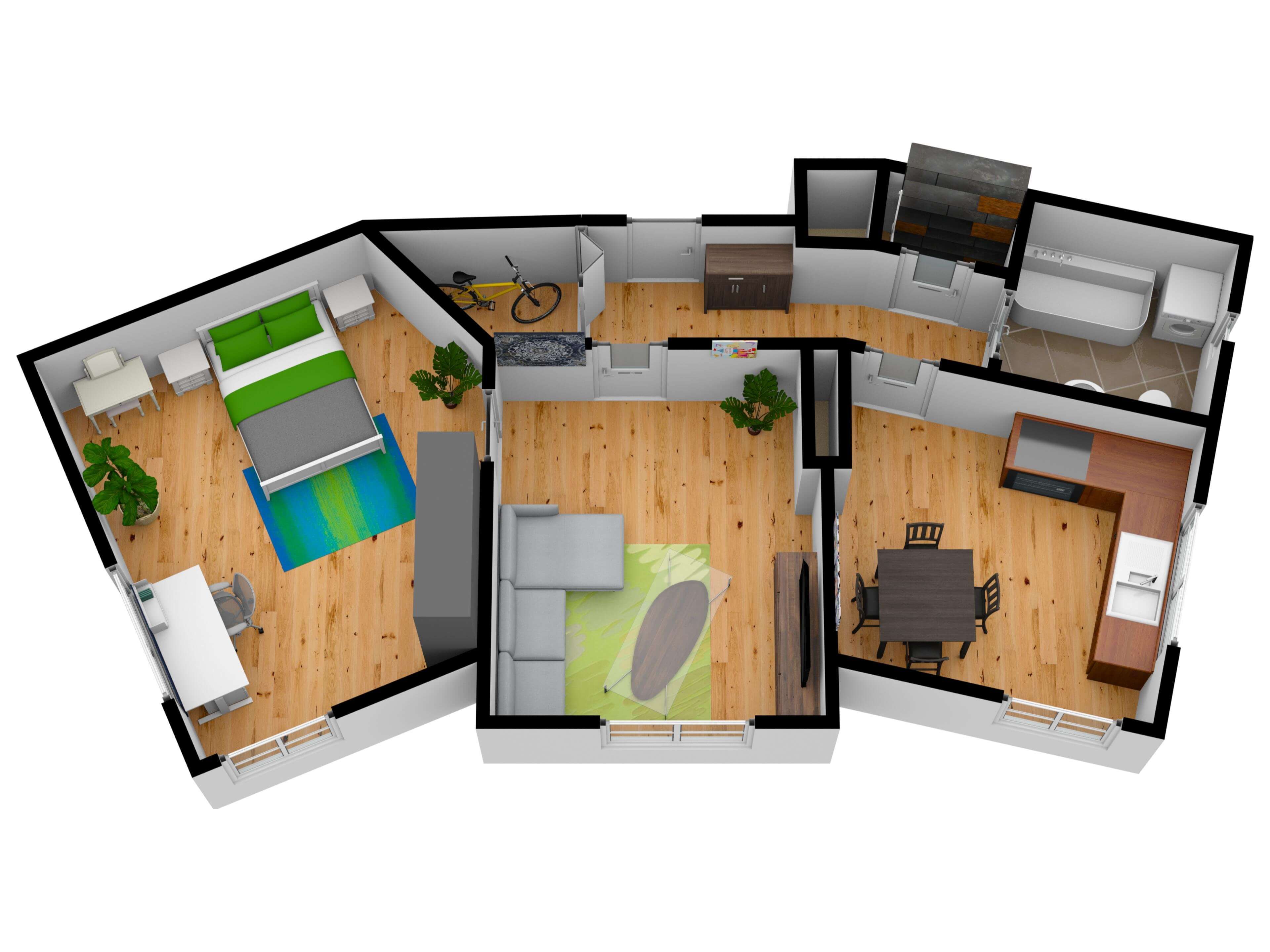 Ukázka realizace - pudorys-a-3D-pohled