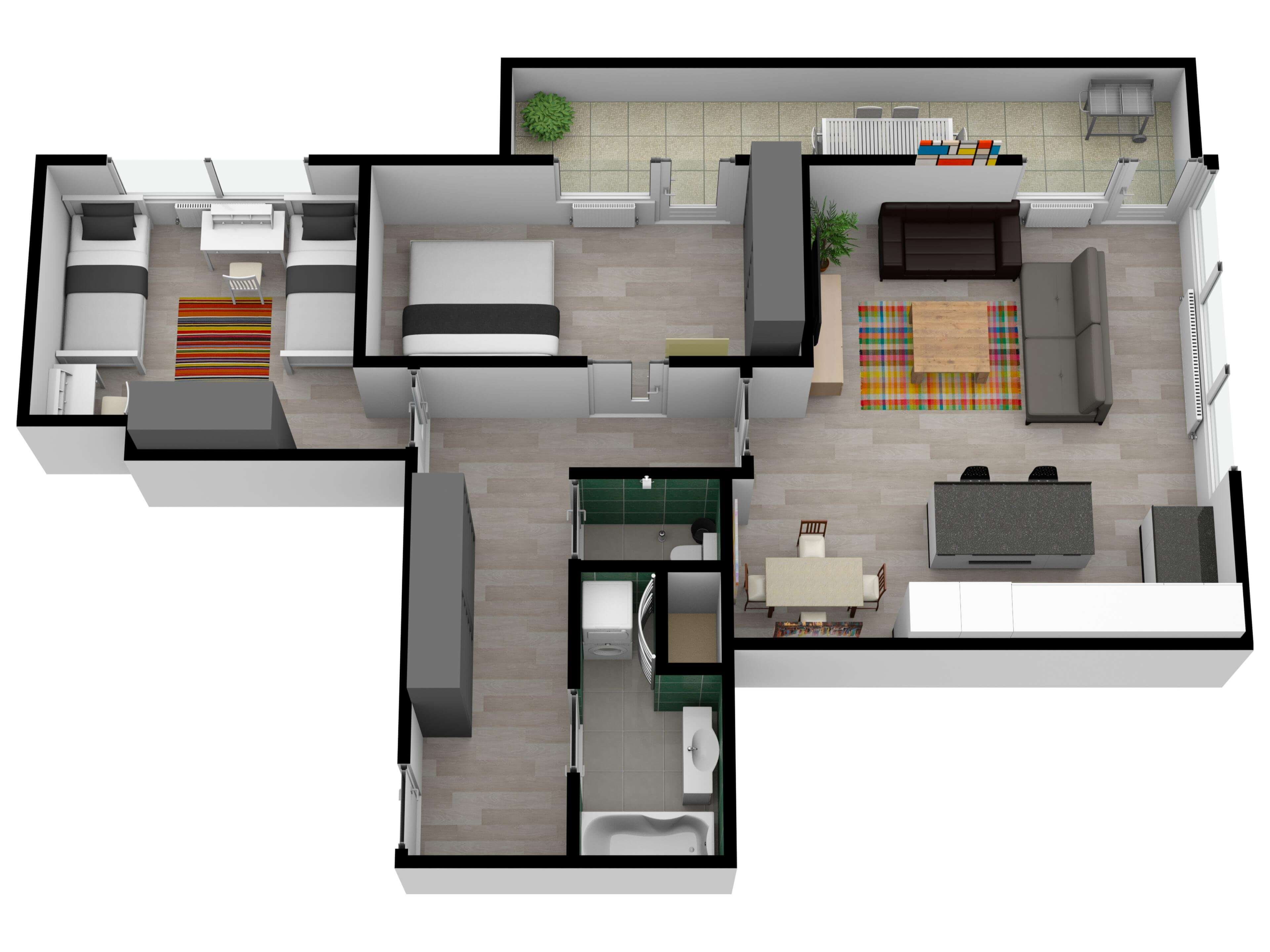 Ukázka realizace - pudorys-a-3D-pohled